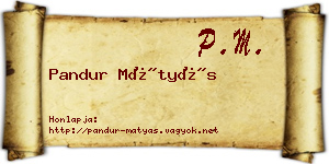 Pandur Mátyás névjegykártya