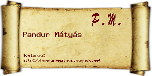 Pandur Mátyás névjegykártya