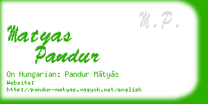 matyas pandur business card